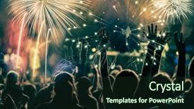  Presentation with fireworks - Slides enhanced with crowd and fireworks - new year background and a wine colored foreground