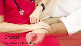  Presentation with helping hands - Presentation design consisting of home health nurse's hands background and a red colored foreground
