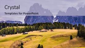 Presentation with heritage tourism - PPT layouts consisting of dolomites - world natural heritage well background and a  colored foreground