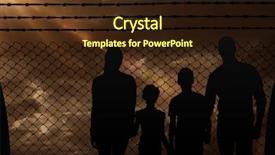  Presentation with blue orange white - Colorful slide deck enhanced with protective parents - portrait of happy family walking backdrop and a wine colored foreground