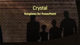  Presentation with walking - PPT theme having protective parents - portrait of happy family walking background and a wine colored foreground