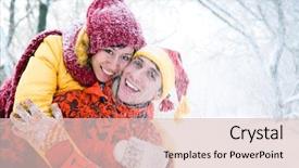 Presentation with winter family - Beautiful theme featuring snow in valentine's day backdrop and a lemonade colored foreground