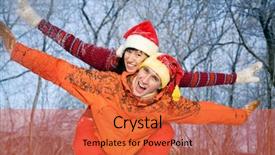  Presentation with family valentine - Theme having snow in valentine's day background and a  colored foreground