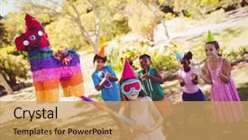  Presentation with birthday - PPT layouts having gift goes - little girl is going background and a yellow colored foreground