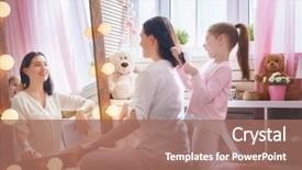  Presentation with loving hearts love heart candy - Beautiful theme featuring combing her mother's hair backdrop and a coral colored foreground