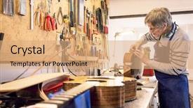  Presentation with instrument - Slide deck with tape to an old acoustic background and a coral colored foreground