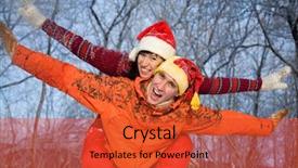  Presentation with winter family - Audience pleasing presentation consisting of snow in valentine's day backdrop and a  colored foreground