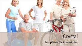  Presentation with healthy people - Theme with weight - gym fitness healthy lifestyle smiling background and a soft green colored foreground