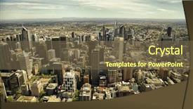  Presentation with australia melbourne - Amazing slide set having population - aerial view of buildings backdrop and a tawny brown colored foreground