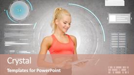  Presentation with curling sport - PPT layouts enhanced with weight - sport fitness and technology background and a coral colored foreground