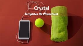  Presentation with maroon - Amazing presentation theme having ear headphones on maroon backdrop and a tawny brown colored foreground