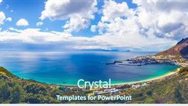  Presentation with beautiful nature - Slide deck with town - beautiful landscape amazing seascape background and a ocean colored foreground