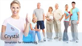  Presentation with healthy lifestyle cute - Slide deck consisting of weight - gym fitness healthy lifestyle smiling background and a light blue colored foreground