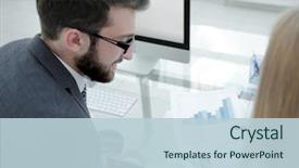  Presentation with company - PPT theme having close-up of the company' background and a  colored foreground