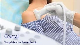  Presentation with shoulder joint - Slides consisting of examination of patient's shoulder background and a sky blue colored foreground