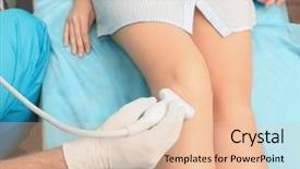  Presentation with examination - Colorful PPT layouts enhanced with examination of patient's knee backdrop and a lemonade colored foreground