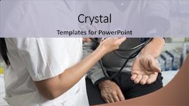  Presentation with blood pressure - Audience pleasing presentation design consisting of chemist checking patient's blood backdrop and a light gray colored foreground