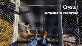  Presentation with leather shoes - Theme with highline179 world's longest suspension background and a dark gray colored foreground