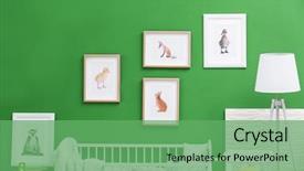  Presentation with animal - Slide deck consisting of child's room with animal background and a seafoam green colored foreground