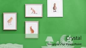 Presentation with animal - PPT layouts enhanced with child's room with animal background and a seafoam green colored foreground