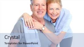  Presentation with health and fitness - Slides having weight - gym fitness healthy lifestyle smiling background and a light blue colored foreground