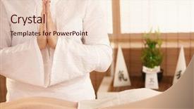  Presentation with posture - Cool new presentation theme with masseur's hand in meditation backdrop and a  colored foreground