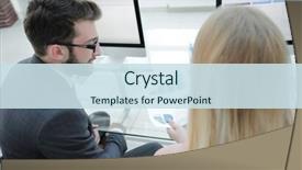  Presentation with company - Presentation with close-up of the company' background and a sky blue colored foreground