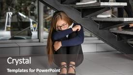  Presentation with girl teens - Cool new PPT layouts with pressure - upset teenage girl sitting backdrop and a gray colored foreground