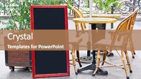  Presentation with paris - PPT theme having a restaurant's terrace background and a coral colored foreground