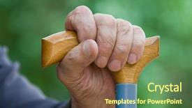  Presentation with many old books - Audience pleasing PPT layouts consisting of man's hand holding stick backdrop and a tawny brown colored foreground