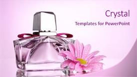 Presentation with pink ribbon - Amazing PPT layouts having women's perfume in beautiful backdrop and a pink colored foreground