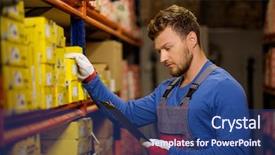  Presentation with spare parts - Slide set consisting of a automotive spare parts background and a ocean colored foreground