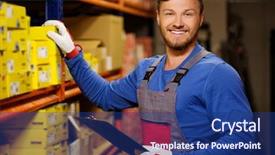  Presentation with auto parts - Slides having a automotive spare parts background and a ocean colored foreground