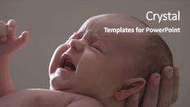  Presentation with baby crying - Colorful presentation enhanced with a baby girl crying backdrop and a gray colored foreground