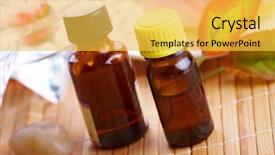  Presentation with aromatherapy oil - Presentation featuring a background traditional alternative background and a yellow colored foreground