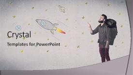  Presentation with backpack - Amazing presentation theme having a backpack with space backdrop and a  colored foreground