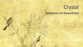  Presentation with bamboo paper - Presentation design having a bamboo and bird background and a blonde colored foreground