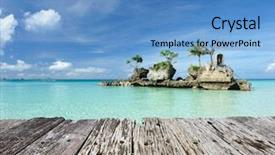  Presentation with boracay beach - PPT theme featuring a beach at boracay background and a teal colored foreground