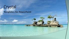  Presentation with boracay - PPT layouts consisting of a beach at boracay background and a teal colored foreground