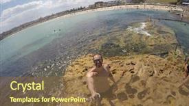  Presentation with sydney - Slide set featuring a beach in sydney background and a tawny brown colored foreground