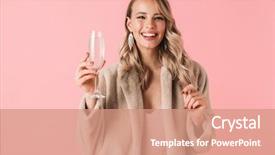  Presentation with animated emotional intelligence - Presentation theme enhanced with holding glass with alcohol drink background and a coral colored foreground