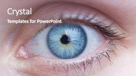  Presentation with blue earth eye - Beautiful presentation theme featuring a beautiful female blue backdrop and a violet colored foreground