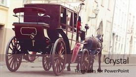  Presentation with horse - Amazing presentation theme having drawn - horse and a beautiful old backdrop and a violet colored foreground