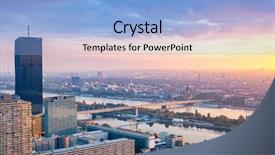  Presentation with panoramic - Slide deck enhanced with a beautiful panoramic sunset background and a light blue colored foreground