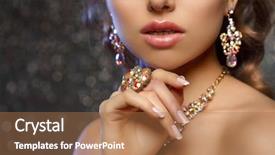  Presentation with ring diamond jewelry - Beautiful slide deck featuring a beautiful woman brilliant backdrop and a coral colored foreground