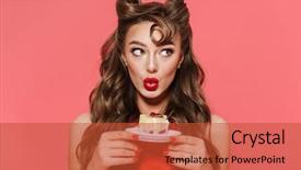  Presentation with dessert - PPT layouts enhanced with a beautiful young pin background and a red colored foreground