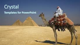  Presentation with camel - Presentation design enhanced with a bedouin on camel background and a ocean colored foreground