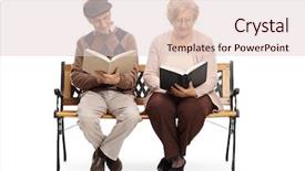  Presentation with seniors - Slide set with a bench and reading background and a lemonade colored foreground