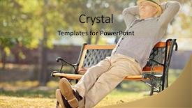  Presentation with pensioner - PPT layouts consisting of a bench in park background and a yellow colored foreground