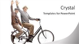  Presentation with seniors - PPT theme enhanced with a bicycle and waving background and a white colored foreground